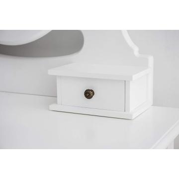 Dressing Table 3-Drawer Makeup Dresser Set with Stool Oval Mirror