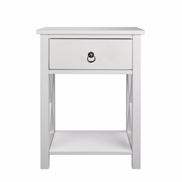 X-Design Side End Table Night Stand Storage Shelf with Bin Drawer