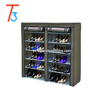 6 tiers Portable Shoe Rack Closet with Fabric Cover Shoe Storage Organizer Cabinet