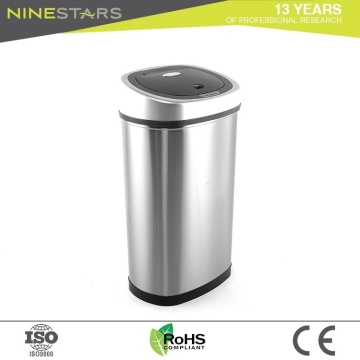 Eco-Friendly 50 Liters Smart Dustbin Automatic Stainless Steel Induction Trash Can Waste Bin