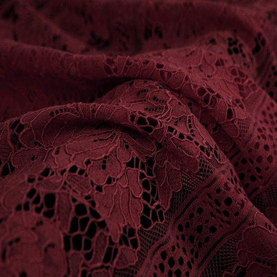 Red Floral Cotton Chantilly Lace