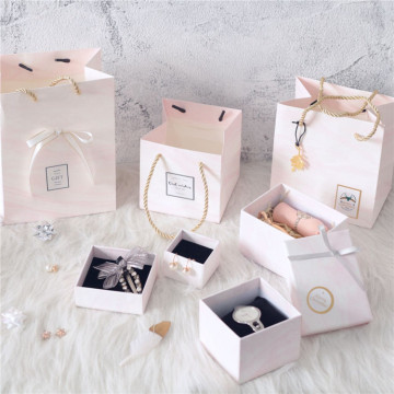 Pink marble pattern elegant empty jewelry box