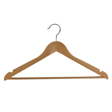Wooden Hotel Clothes Hanger with Parallel Bars