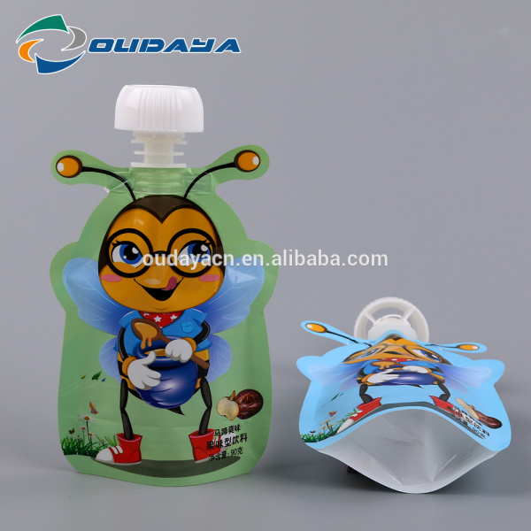 Package Stand Up Honeybee Shaped Spout Juice Pouch