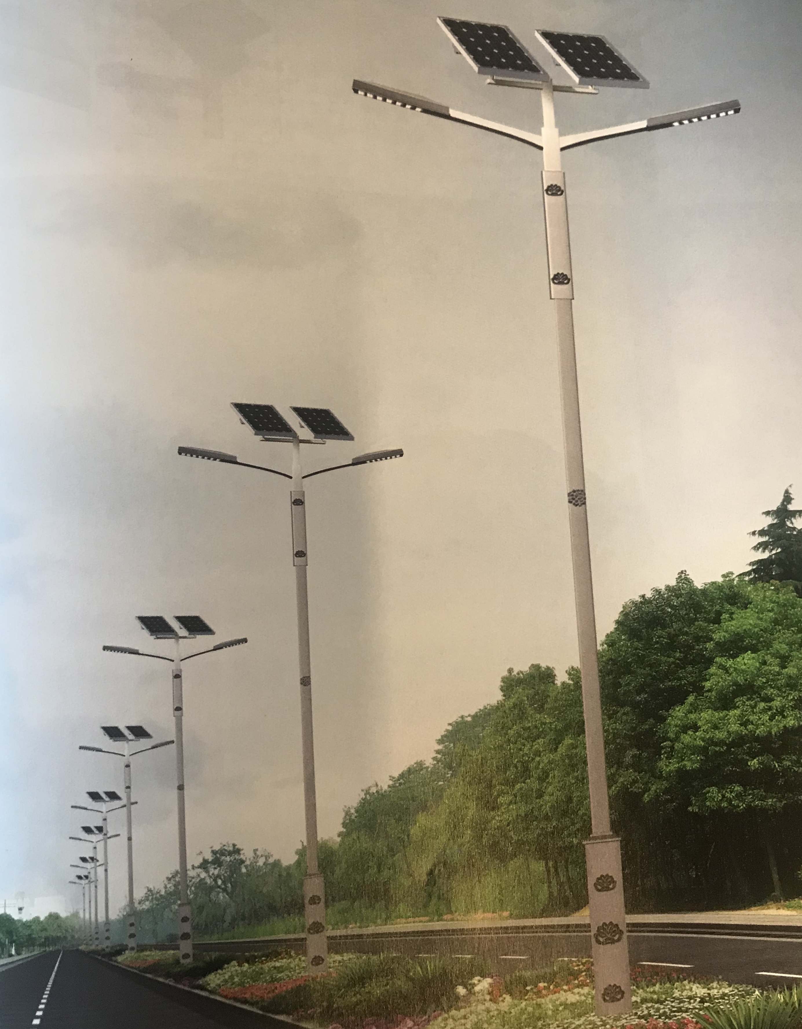 Solar and Win road lights