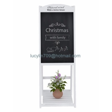 European Pastoral Solid Wood Small Black board Garden Flower Shelf