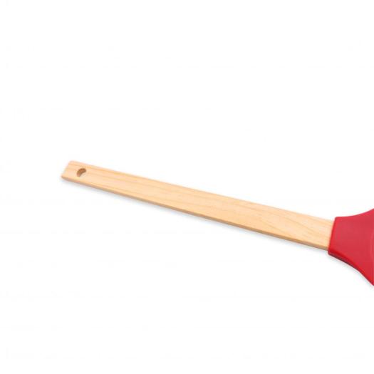 culorful silicon spoon with wooden handle