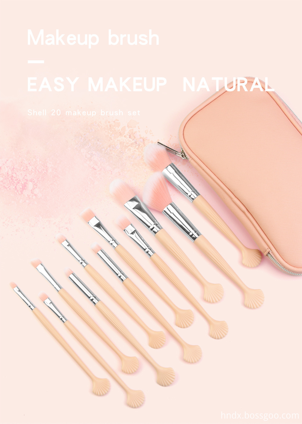 20 Pcs Shell Makeup Brushes Set 1