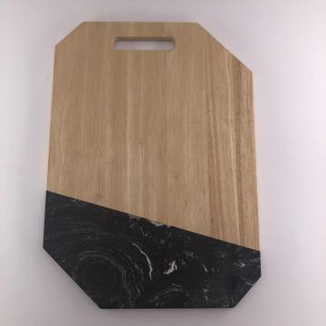 Wood and marble serving board