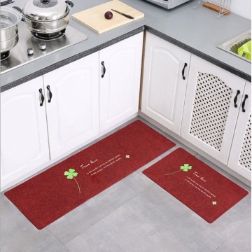 Waterproof entrance mat design with embroidered pattern