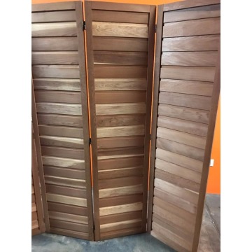 FOUR PANEL CEDAR ROOM DIVIDER Free Standing Folding Natural Wood Panels