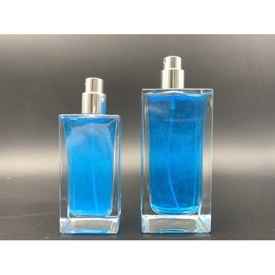100ml rectangular clear spray glass perfume bottle