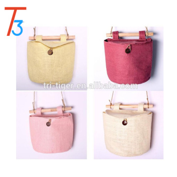 Retro Design collapsible Fabric Hanging Wall Caddy/Basket