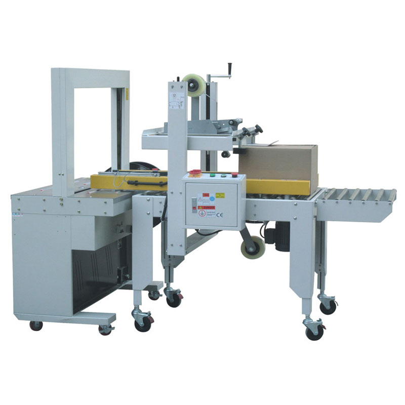 Automatic carton sealing and strapping machine