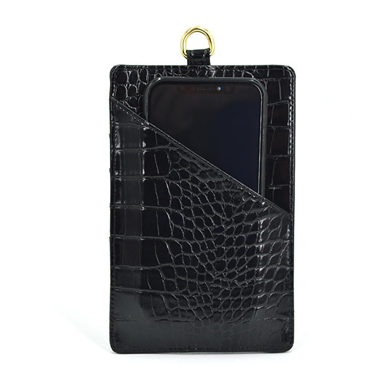Credit Card Holder With Card Slots Crocodile Texture