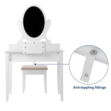 Modern White wooden dressing table with mirror