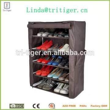 Wholesale Chinese cheap non-woven fabric shoe rack with cover 6 tier storage shelf