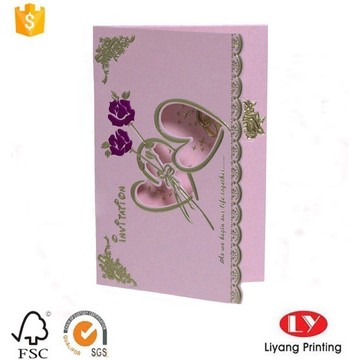 Luxury paper wedding invitation gift card printing