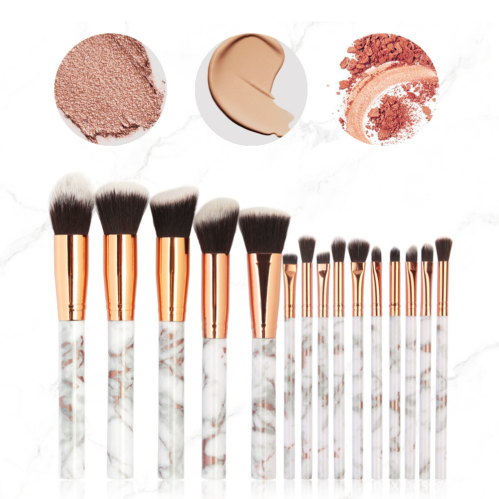15 Pcs Marble Makeup Brush Set 1-2
