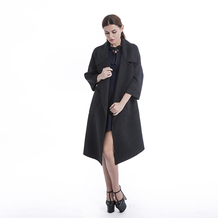 Long Black cashmere winter coat