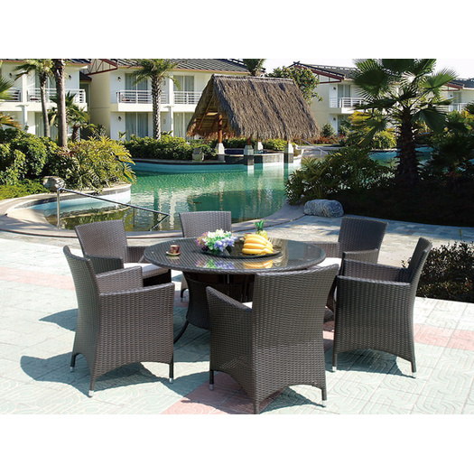 HD Designs Outdoor Rattan Furniture Round Dining Table