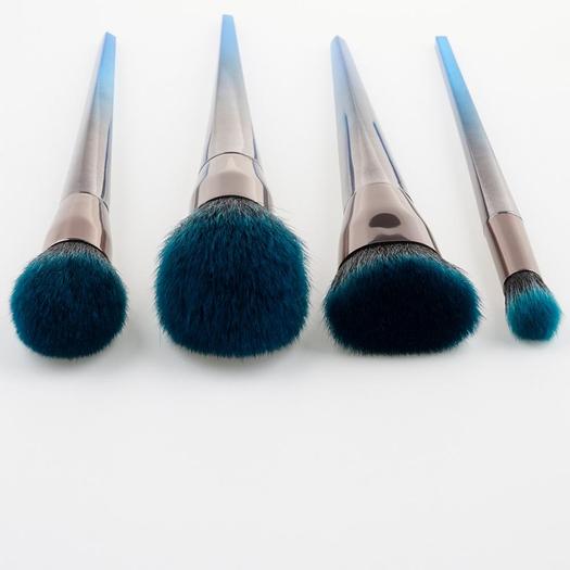 4-7 diamond-shaped makeup brushes, beauty tools, flame brushes, eye shadow brushes, blue and black gradient set
