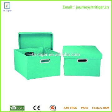 Nonwoven foldable storage box,fabric folding covered storage box