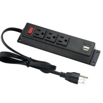 US 3-Outlets Power Unit With Switch And USB