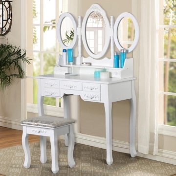 modern Large-capacity cheap white dressing table stool furniture