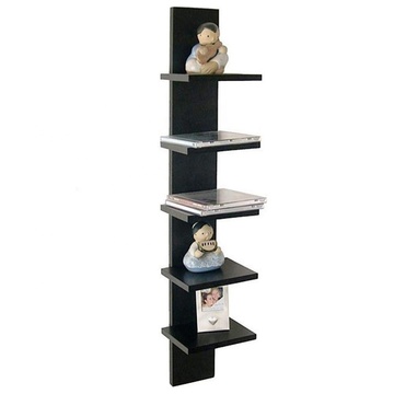 Wall Mount 5-Tier Spine Floating Decorative Shelving Set - Black
