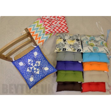 Colourful Seat Pad Dining Room Garden Kitchen Chair Cushion Tie