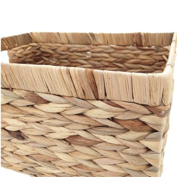 Natural Water Hyacinth Storage Bins Rectangular Basket