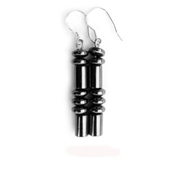 Five Hematite Earring With 925 Silver Hook