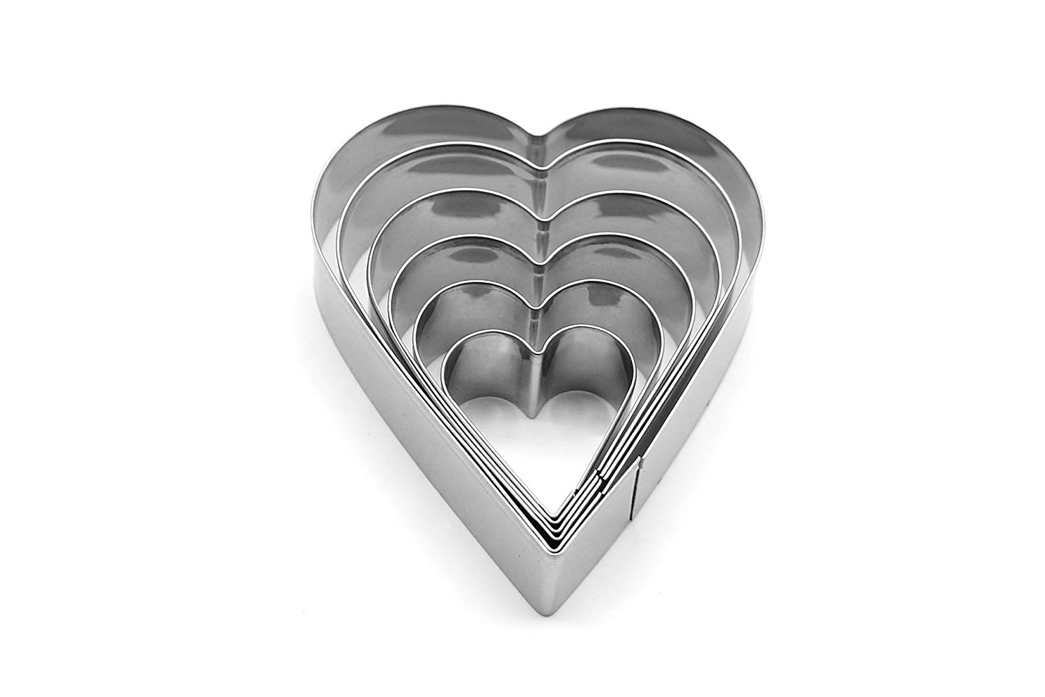 6pcs Stainless Steel  Heart Cookie Cutter set