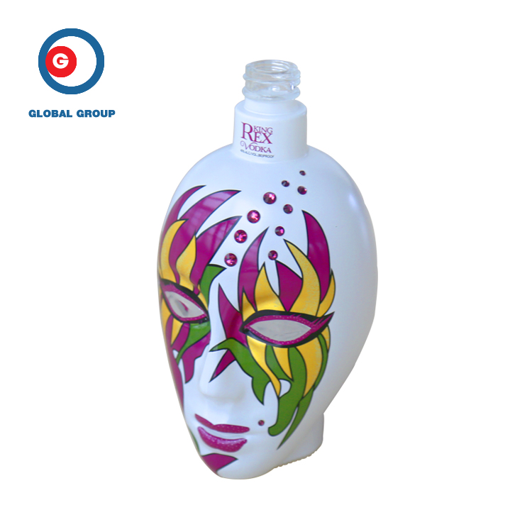 Hot Sale Head Glass Bottle With Rhinestone