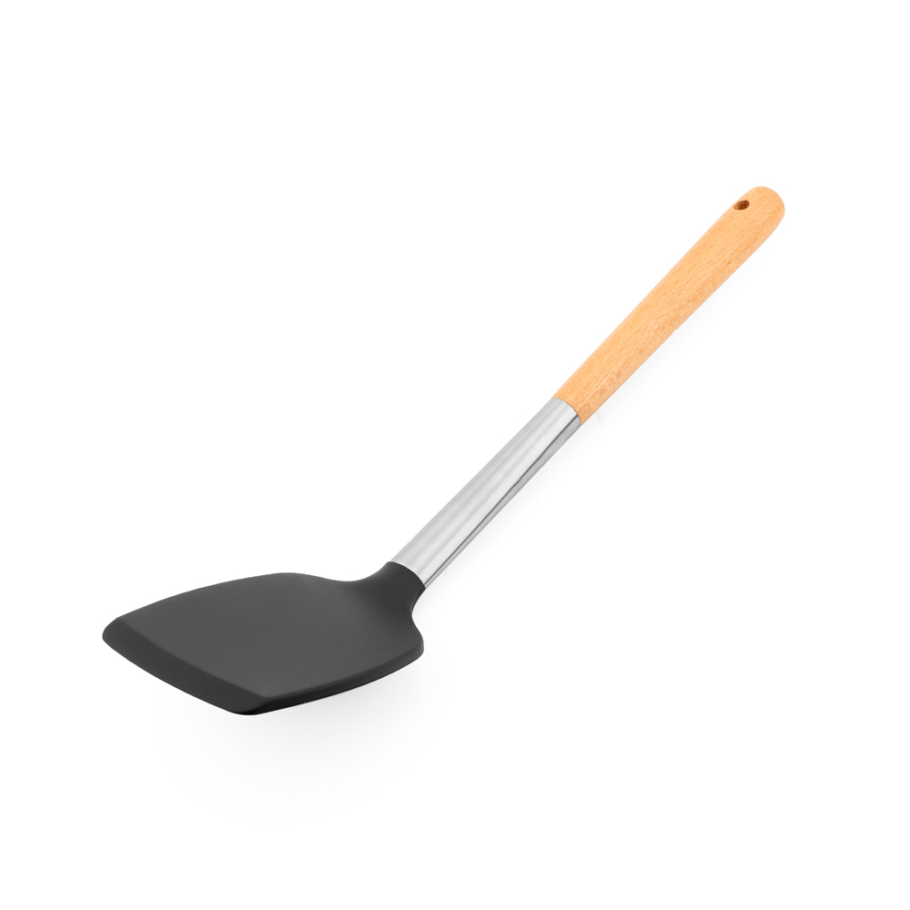 silicone cooking tools with wood handles