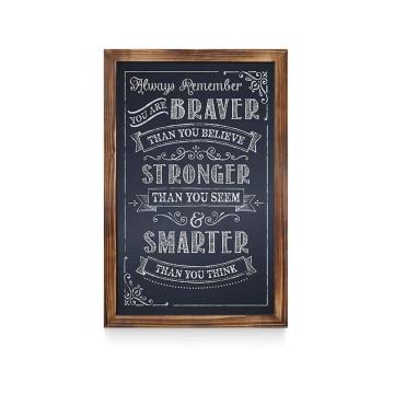Torched vertical horizontal magnetic wall mounted chalkboard