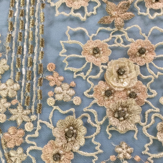 3D Net Embroidery Handwork Beaded Fabric