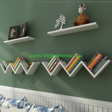 Pair of W Floating Wall Mount Shelf Storage Decoration Book CD Decoration Holder