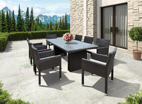 PE wicker outdoor patio dining set