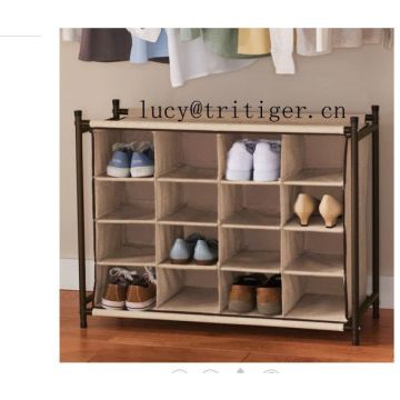 16 compartment cubby style shoe and handbag organizer