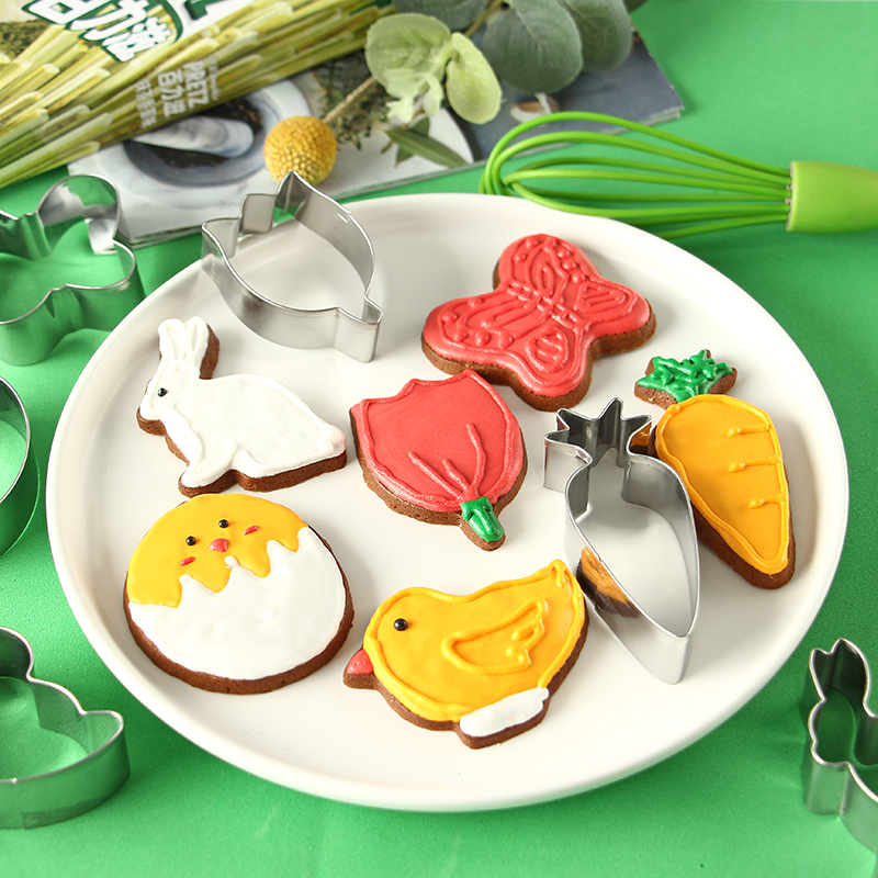 6 pieces colorful Easter rabbit cookie cutter set