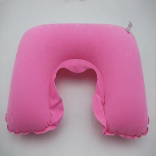 Foldable U-shaped bean inflatable travel neck pillow