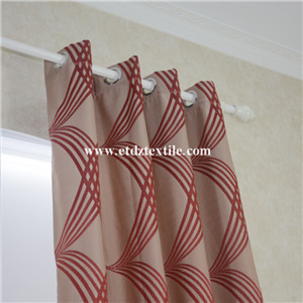 Traditional Red Color Shrinkage Yarn Curtain Fabric