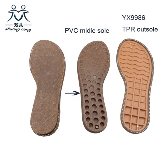 TPR Flat  Shoe Sole for Ladies Sandals