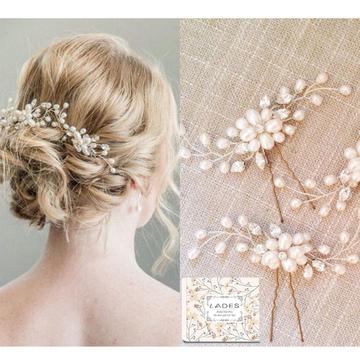 LADES 3 Pcs Bridal Hair Pins Wedding Accessories