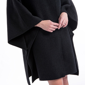 Black loose cashmere overcoat