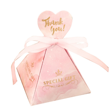 Pink wedding box candy gift