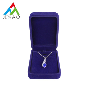Blue Velvet Plastic Jewelry Box for Necklace