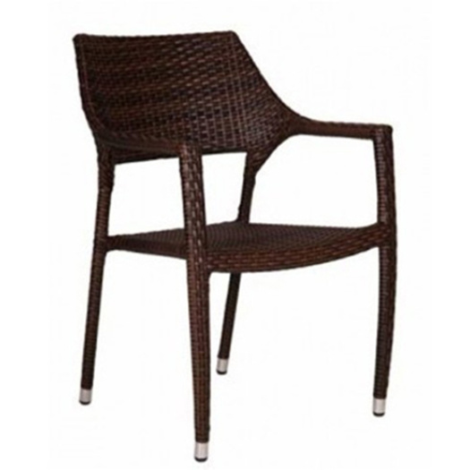 Woven Outdoor Wicker Chair with Armrest